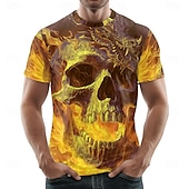 preiswerte Schädel &amp; Knochen-Halloween Herren Totenkopf 3D T-Shirt Rundhalsausschnitt Kleidung Bekleidung 3D-Druck Party Straße Urlaub Kurzarm Grafik übertrieben Designer