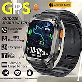 זול שעונים חכמים-שעון חכם חדש עם GPS למעקב לגברים, IP68 עמיד למים, 2.01 אינץ&#039;, תצוגה תמידית של IPS, מצפן, קצב לב, סוללה של 630 מיליאמפר/שעה, Bluetooth, שיחות, שעון חכם לנשים