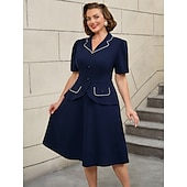 tanie Sukienki-Retro / vintage Lata 50. Rockabilly Południe Sukienka z linii Rozkloszowana sukienka Puszysta Krój A Damskie Formalny Biuro / praca Impreza w stylu retro Dla dorosłych Sukienka Wiosna i lato