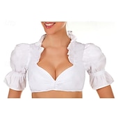 abordables Mujeres-Oktoberfest Bordado Vestidos Falda acampanada Blusa tradicional bávara Mucama bávaro Alemán Munich prados Mujer Carnaval Fiesta Festival de Cerveza Paño de estilo tradicional