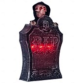 olcso Halloween-halloweeni animált sírkő kellékek világító és hangvezérelt szellem temetődekoráció motoros felkelő kaszás szellem kültéri vagy bárjelenet dekoráció kísértetház