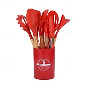 cheap Kitchen Utensils &amp; Gadgets-12-Piece Silicone Kitchen Utensil Set, Non-Stick Cooking Tools Including Spatula, Turner, Tongs, and Whisk, Heat Resistant Silicone Cooking Utensils for Baking and Stirring