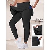 abordables Leggings lisos-Mujer Tallas Grandes pantalones Polainas Mallas De Deporte Longitud total Cintura Media Plano Bolsillos laterales 2 en 1 Confortable Levantamiento de tope Control de barriga Yoga Casual Diario Gris