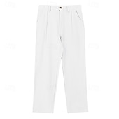 abordables Vacances-Homme Pantalons en Lin Pantalons Pantalon d'été Pantalons Amples Pantalons de Plage Taille Élastique Jambe Droite Uni Confort Respirant Longueur complète Occasionnel Quotidien Fête Vacances Mode Noir