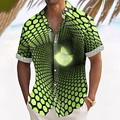 voordelige Geometrisch patroon-Voor heren 3D Print Raster / Plaid Overhemd Zomer overhemd Overhemd met knopen Korte mouw Mode-casual Buiten Vakantie Dagelijks gebruik Zomer Lente Strijkijzer 3D-afdrukken shirts met kraag Voorste