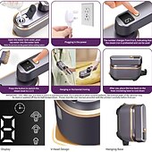 cheap Household Appliances-Handheld Hanging Ironing Machine Folding Three-speed Digital Display Steam Ironing Machine for Household Small Portable Travel Iron