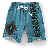 billige Retro Vintage &amp; Etikk-Herre Grafisk Shorts Sommershorts Strandshorts Medium Midje Designer Etnisk stil Avslappet Daglig Ferie Elastisk midje 3D-utskrift Snorer Designer Klær