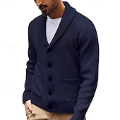 preiswerte Herren Strickjacke-Herren Pullover Kleid Pullover Strickjacke Reißverschluss-Pullover Strickpullover Gerippt Stricken Normale Oberteile Gestrickt Gerippt Einfach Schalkragen Mode Schals Lässig Alltagskleidung Bekleidung