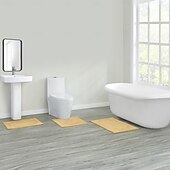 levne Sada 3 ks koupelnových koberců-obdélníkový 3/5&quot; (1,5 cm) Rohožky na stroji Polyester Non Skid Klasické Pevná barva