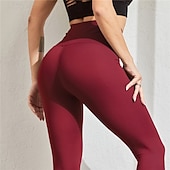 olcso Sima leggings-Női Nadrág Leggingek Utcai sikk Alkalmi Teljes hossz Természetes Sima Rugalmas derék Csat Kényelmes Utca Szabadság Hétköznapi viselet lilásvörös Szürke Fekete Sárga Tél Normál