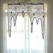 cheap Halloween Kithen-Black Bat Lace Halloween Table Runner Halloween Table Decoration,Lace Runners for Halloween Party Black Spooky Dinner Table Decorations
