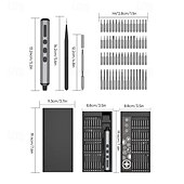 levne El Araçları-Sada 68 mini přesných elektrických šroubováků v 1, dobíjecí ocelové bity S2, akumulátorový šroubovák, sada nářadí pro opravy a montáž domácí elektroniky, kutilské úkoly