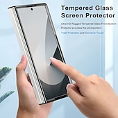 baratos Capa Samsung-telefone Capinha Para Samsung Galaxy Dobra Z 7 Dobra Z 6 Z Fold 5 Z Fold 4 Z Fold 3 Capa traseira Suporte para Alianças Proteção de corpo inteiro Retro TPU Couro PU