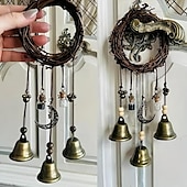 billiga väggskulpturer-Häxklocka hängande dekor klassisk skyddande häxklockor med svarta vita välsignelseflaskor andlig vindklocka för wiccan altare hednisk hemväggprydnad
