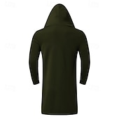 levne pánské základní mikiny s kapucí-Pánské Kapuce Svrchní oblečení Černá Vodní modrá Trávová zelená Kapuce Bez vzoru Kapsy Sporty a outdoor Denní Dovolená Polyester Šik ven Základní Na běžné nošení Jaro Podzim Oblečení Mikiny s kapucí