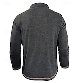 preiswerte Klassisches Poloshirt für Herren-Herren Golfshirt Golf Poloshirts Arbeit Lässig Revers Langarm Basic Modern Farbblock Patchwork Knöpfe Frühling Herbst Normale Passform Aprikose Marineblau Blau Grün Hellgrau Dunkelgray Golfshirt