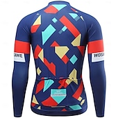 cheap Men&#039;s Jerseys-WOSAWE Spring Summer Men&#039;s Cycling Long Sleeve Quick Dry Breathable Printed Top Road Cycling Jersey Jacket BD270