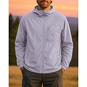 preiswerte Wasserdichte Jacken-Herren Windjacke Wanderjacke Außen Sonnenschutz Leicht Atmungsaktiv Wanderoutfits Wanderbekleidung Sommer Frühling Jacke Camping / Wandern / Höhlenforschung Laufen Einfarbig Schwarz Hellgrau Purpur