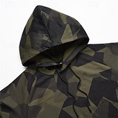 voordelige basis trainingspakken-Voor heren Trainingspak Kledingset Truien instellen Capuchon Buiten Dagelijks Sport Zak Trekkoord camouflage blauw Khaki Leger Groen Grafische afdruk Polyester Sportkleding Modieus Streetwear Herfst