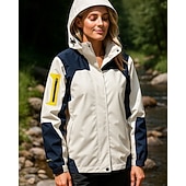 billige Vanntette jakker-Dame Softshell jakke Turjakke Hardshell jakke Utendørs Vanntett Vindtett Lettvekt Turantrekk Turklær Vår Høst Topper Camping / fotturer / grotting Løp Lapper Mørkegrå Hvit Rosa