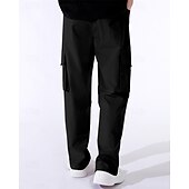 economico Pantaloni cargo-Per uomo Pantaloni Cargo Pantaloni Elastico in vita Coulisse Multi-tasche Semplice Mimetico Indossabile All&#039;aperto Quotidiano Campeggio &amp; Escursionismo Moda Classico Nero Verde militare