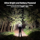 baratos Iluminação de Exteriores-farol, farol de LED super brilhante com 6 modos de iluminação, à prova d&#039;água, farol leve de LED alimentado por bateria para ciclismo, corrida, acampamento para crianças e adultos