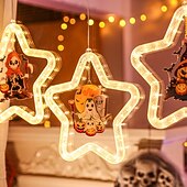 levne Halloween v interiéru-1 ks 27,6 cm halloween netopýr duch čaroděj klobouk dýně černá kočka netopýr přísavka led přísavka okenní světlo párty okno vnitřní atmosféra dekorativní světlo aaa baterie box teplé světlo běžící
