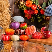 Χαμηλού Κόστους Halloween Hanging &amp; Tabletop Decorations-10 τεμάχια τεχνητές μίνι κολοκύθες από αφρό, φθινοπωρινές διακοσμήσεις, φιγούρες κολοκύθας για την Ημέρα των Ευχαριστιών του Χάλογουιν, ψεύτικα στηρίγματα λαχανικών για κεντρικό τραπέζι,
