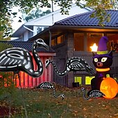お買い得  ハロウィン-ハロウィン用ブラックフラミンゴスケルトンゾンビフラミンゴスカルフラミンゴ2個パック、杭付き、ハロウィン芝生オーナメント、不気味な墓地の装飾