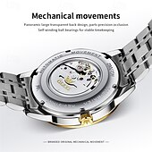baratos Relógio Automático-O novo relógio mecânico totalmente automático da marca Olevs para homens de negócios é à prova d&#039;água, com calendário luminoso e mostrador do dia, relógio masculino moderno e esportivo casual.