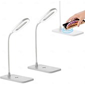 お買い得  デスクランプ-LEDデスクランプ テーブルランプ ナイトスタンドライト 家庭用 3つの照明モード ワイヤレス 急速充電 デスクライト タッチコントロール 調節可能なグースネック 読書用