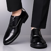 economico Formale-scarpe eleganti oxford marroni da uomo – design classico con punta a punta per lavoro, ufficio ed eventi formali