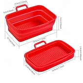 cheap Kitchen Utensils &amp; Gadgets-Foldable Air Fryer Silicone Baking Tray Reusable Non Stick Heat Resistant Kitchen Mat for Cooking Roasting Grilling Dishwasher Safe Accessory for Home Baking Use