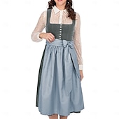 cheap Dirndl-Oktoberfest Beer Oktoberfest Dress Dirndl Trachtenkleider Maid Bavarian German Wiesn Women&#039;s Carnival Beer Festival Traditional Style Cloth Dress Apron Without Blouse