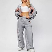 رخيصةأون بدلات رياضية-نسائي بدلة رياضية بنطلونات بنطلون رياضي رباط جيب ألوان متناوبة أطقم ملابس رياضية الربيع أسود أحمر الصالة الرياضية تدريب ركض خصر عالي ضد الهواء خفة الوزن رطوبة فتل كم طويل رياضة ألبسة رياضية مرن نسبياً