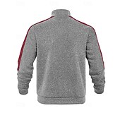 preiswerte Lässige Jacken-Herren Freizeitjacke Collegejacke Urlaub Täglich Atmungsaktiv Tasche Frühling Herbst Farbblock Mode Klassisch Stehkragen Regulär Schwarz Rote Grün Hellgrau Dunkelgray Jacken