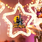 levne Halloween v interiéru-1 ks 27,6 cm halloween netopýr duch čaroděj klobouk dýně černá kočka netopýr přísavka led přísavka okenní světlo párty okno vnitřní atmosféra dekorativní světlo aaa baterie box teplé světlo běžící