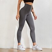 olcso Sima leggings-Női Nadrág Leggingek Utcai sikk Alkalmi Teljes hossz Természetes Sima Rugalmas derék Csat Kényelmes Utca Szabadság Hétköznapi viselet lilásvörös Szürke Fekete Sárga Tél Normál