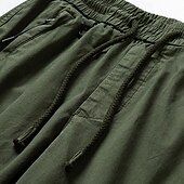 baratos Calças Cargo-Homens Calças Cargo Calças Cintura elástica Com Cordão Bolso multi Tecido Vestível Ao ar livre Diário Acampar e Caminhar Moda Clássico Preto Verde Tropa