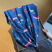 economico Scialli e stole da donna-Per donna Sciarpa rettangolare Streetwear Quotidiano Data Nero Bianco Blu Sciarpa Animale