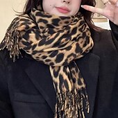 preiswerte Damenschals und -halstücher-Damen Rechteckiger Schal Straße Täglich Date Gris Beige Schal Leopard