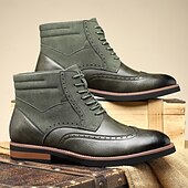 economico Stivaletti alla caviglia-Per uomo Stivali Camminata Vintage Casual Britannico Pelle PU Camoscio Confortevole Antiscivolo Caldo Allacciatura Nero Giallo Marrone Autunno Inverno