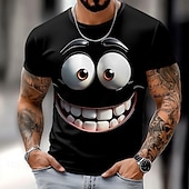 abordables T-shirts 3D-Homme 3D Visage humain T-shirt Manche Courte T-shirt Impression 3D Col ras du cou Chemise Exagéré Designer Soirée Rue Occasionnel Noir Rouge Bleu Été Printemps Toutes saisons Vêtement Tenue S M L XL
