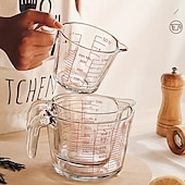 levne Kuchyňské náčiní a pomůcky-Odměrka z žáruvzdorného skla o objemu 16,91 oz s rukojetí, velkokapacitní, vhodná do mikrovlnné trouby a trouby, kuchyňský hrnek na pečení s odměrkami