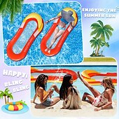 cheap Outdoor Activity-1pc Large PVC Inflatable Pool Float with Sun Hat Design - Durable Foldable and Portable for Beach and Pool Parties Pool Relaxation EssentialsPlayful Pool AccessoryDurable Pool Float