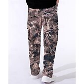 economico Pantaloni cargo-Per uomo Pantaloni Cargo Pantaloni Elastico in vita Coulisse Multi-tasche Semplice Mimetico Indossabile All&#039;aperto Quotidiano Campeggio &amp; Escursionismo Moda Classico Nero Verde militare