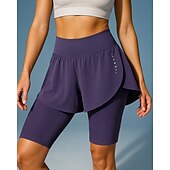 economico Pantaloni corti da corsa-Per donna Pantaloncini da corsa con collant Shorts da allenamento 2 in 1 Vita Alta Pantaloni Athleisure Palestra Allenamento Asciugatura Rapida Traspirante Allenamento in Palestra All&#039;aperto Corsa