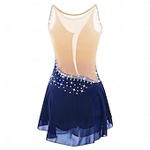 billige Figur skating kjoler-Kjole til kunstløp Dame Jente Skøyteløp Kjoler Hvit Gul Rosa Asymetrisk kant Netting Spandex Høy Elastisitet Trening Profesjonell Konkurranse Skøyteklær Anatomisk design Klassisk Krystall / Rhinstein