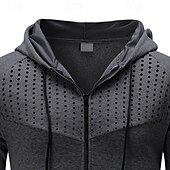 baratos hoodies básicos dos homens-Homens Moletom Full Zip Hoodie Moletom com capuz Preto Vermelho Azul Cinzento Com Capuz Tecido Patchwork Desportos e Ar livre Casual Diário Roupa de rua Legal Roupa de Esporte Primavera &amp; Outono Roupa
