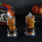 tanie Światła Halloween-2 szt. nagrobek czarnego kota na Halloween, elektroniczna świeca LED, oświetlenie do wnętrz i na zewnątrz, do restauracji, sypialni, na świąteczną atmosferę, dekoracyjna oprawa świetlna